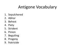 Antigone Vocabulary