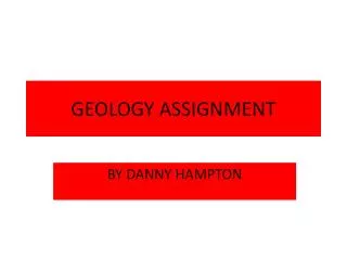 GEOLOGY ASSIGNMENT