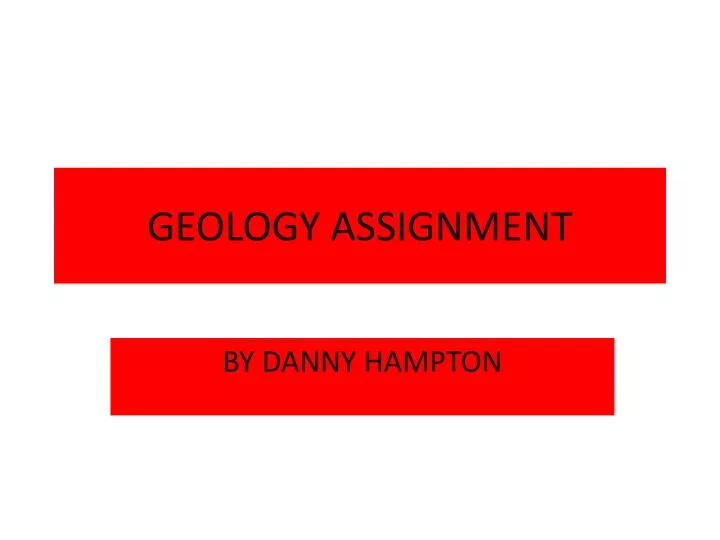 geology assignment