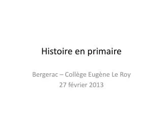 histoire en primaire