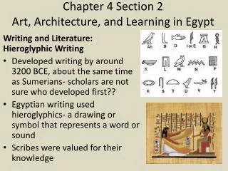 Chapter 4 Section 2 Art, Architecture, and Learning in Egypt