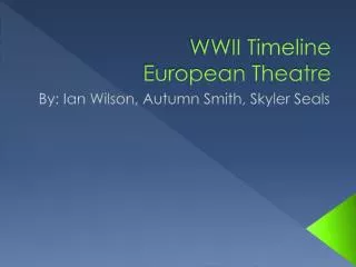 WWII Timeline European Theatre