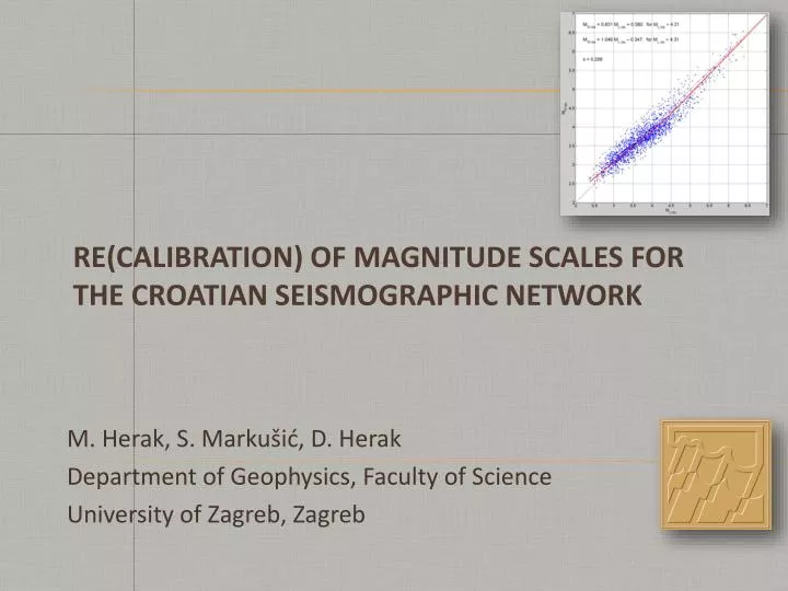 m herak s marku i d herak department of geophysics faculty of science university of zagreb zagreb