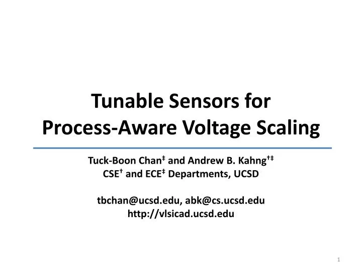 tunable sensors for process aware voltage scaling