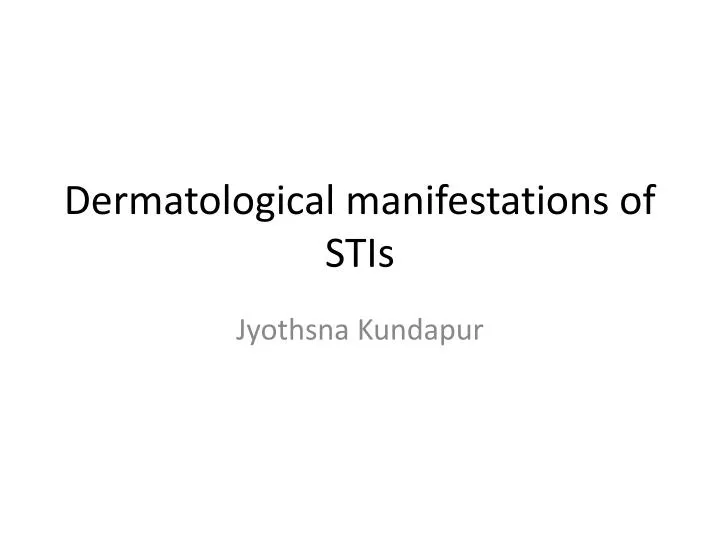 dermatological manifestations of stis