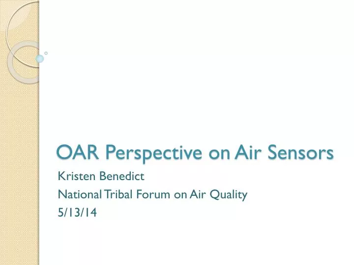 oar perspective on air sensors