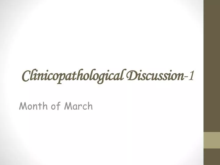 clinicopathological discussion 1