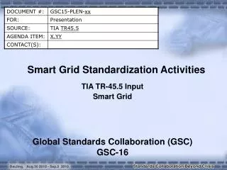 Smart Grid Standardization Activities