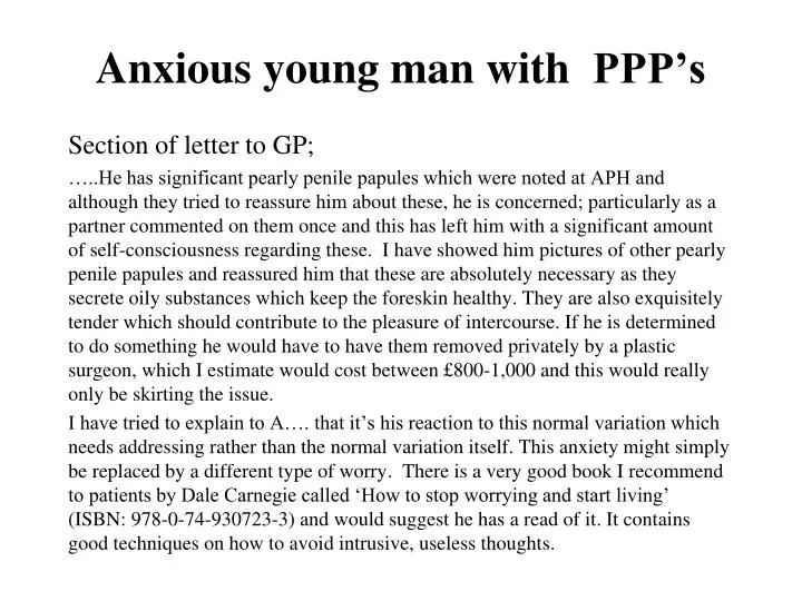 anxious young man with ppp s