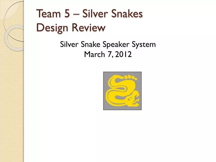 team 5 silver snakes design review