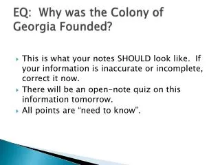 EQ: Why was the Colony of Georgia Founded?