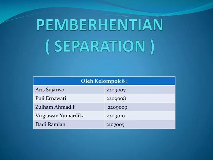 pemberhentian separation