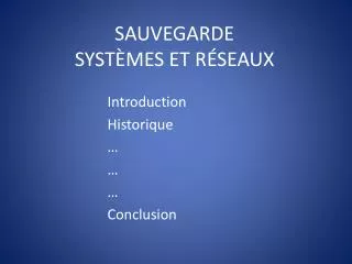 sauvegarde syst mes et r seaux