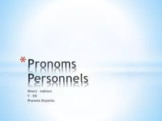 pronoms personnels