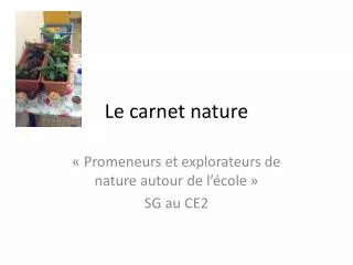 le carnet nature