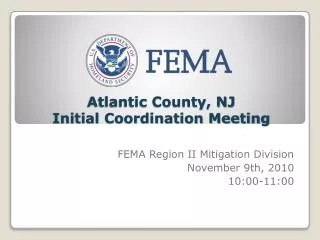 Atlantic County, NJ Initial Coordination Meeting