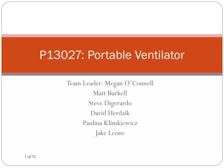 p13027 portable ventilator