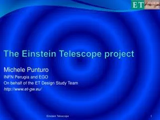 The Einstein Telescope project