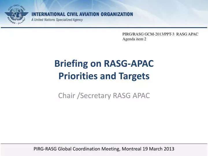 briefing on rasg apac priorities and targets