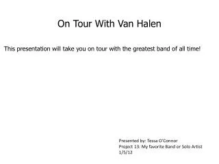 On Tour With Van Halen