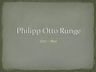 philipp otto runge