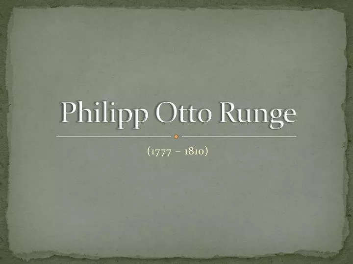 philipp otto runge