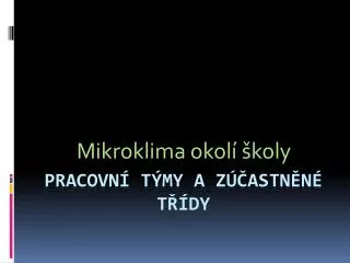 mikroklima okol koly