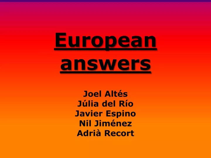 european answers