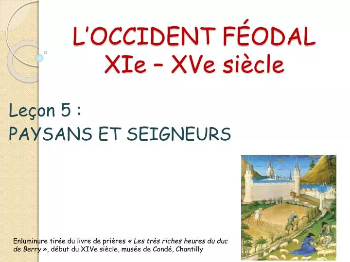 l occident f odal xie xve si cle