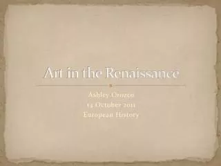 Art in the Renaissance