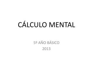 c lculo mental