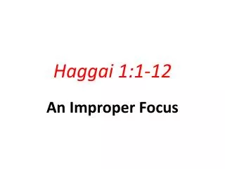 Haggai 1:1-12