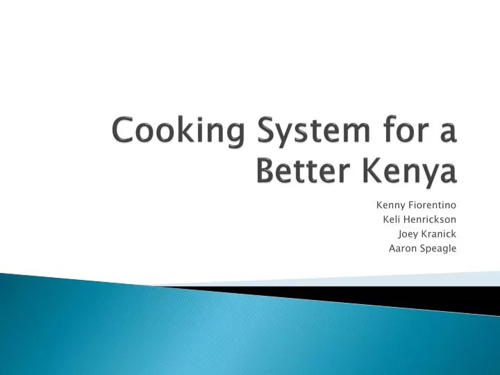cooking system for a better kenya