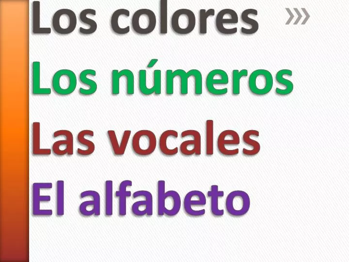 los colores los n meros las vocales el alfabeto