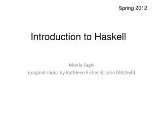 Introduction to Haskell