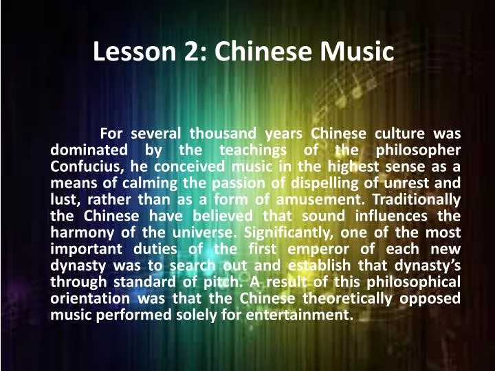 lesson 2 chinese music