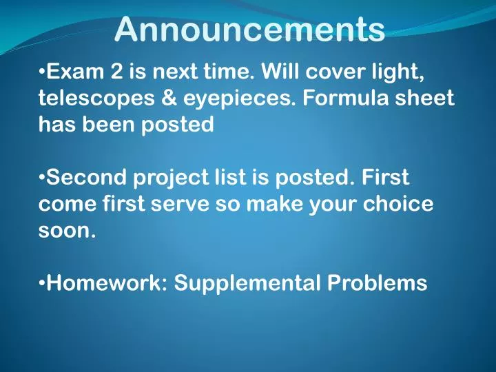 announcements