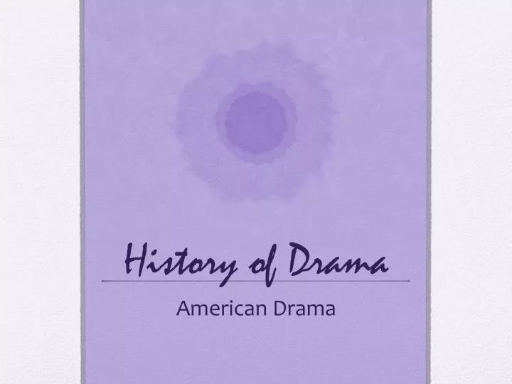 history of drama