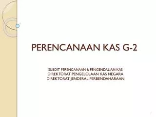perencanaan kas g 2