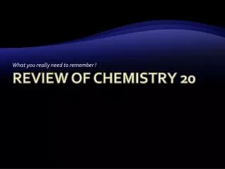 Review of Chemistry 20