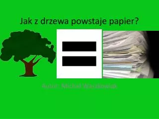 Jak z drzewa powstaje papier?