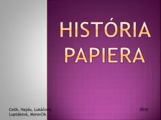 História PAPIERa