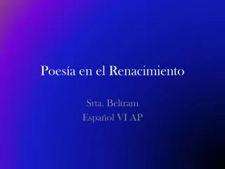 poes a en el renacimiento