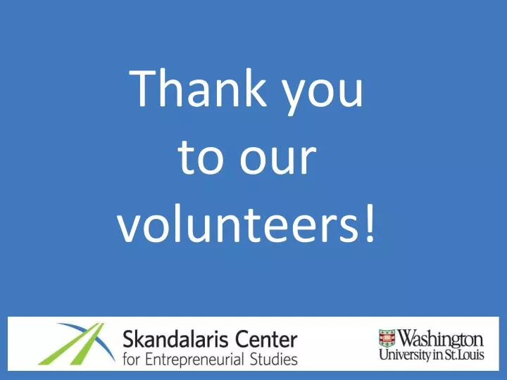 thank you to our volunteers