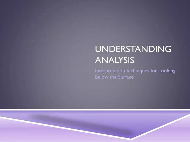 understanding analysis