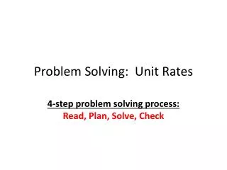 Problem Solving: Unit Rates