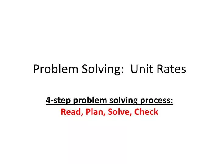 problem solving unit rates