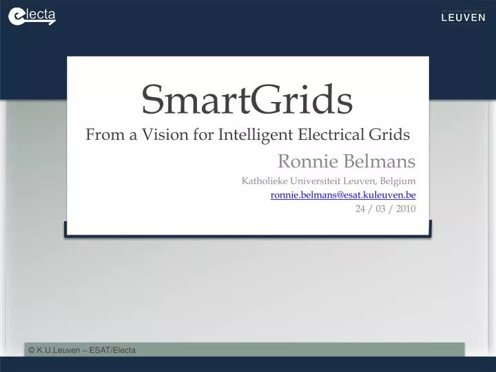 smartgrids from a vision for intelligent electrical grids