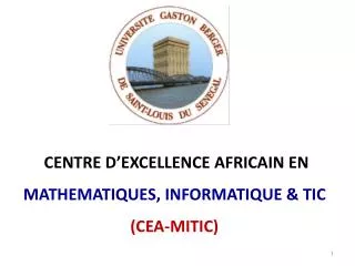 centre d excellence africain en mathematiques informatique tic cea mitic