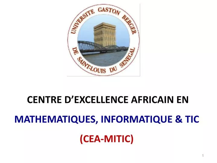 centre d excellence africain en mathematiques informatique tic cea mitic